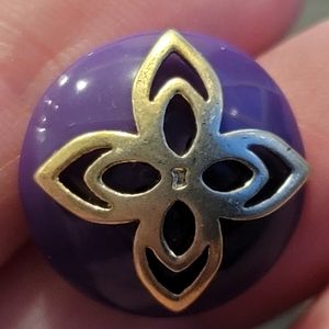 Baskin Brothers NY Vintage 1950s Golden tone Butterfly purple earrings